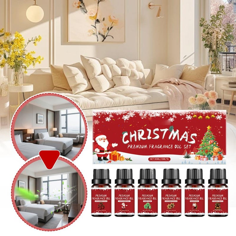 Christmas Fragrance Oil Set, 6x10ml Premium Holiday Christmas Essential Oils Scents for Diffusers, Scents for Candle & Soap Making, Hoilday Scented Oil Gifts for Women Men - Image 3